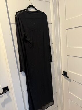 Black Long Sleeve Sparkle Maxi Dress